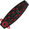QSP Beetle Linerlock Folding Knife 14C28N Red Coated Blade Black G10