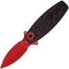 QSP Beetle Linerlock Folding Knife 14C28N Red Coated Blade Black G10