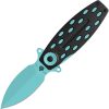 QSP Beetle Linerlock Folding Knife 14C28N Blue Blade Black G10