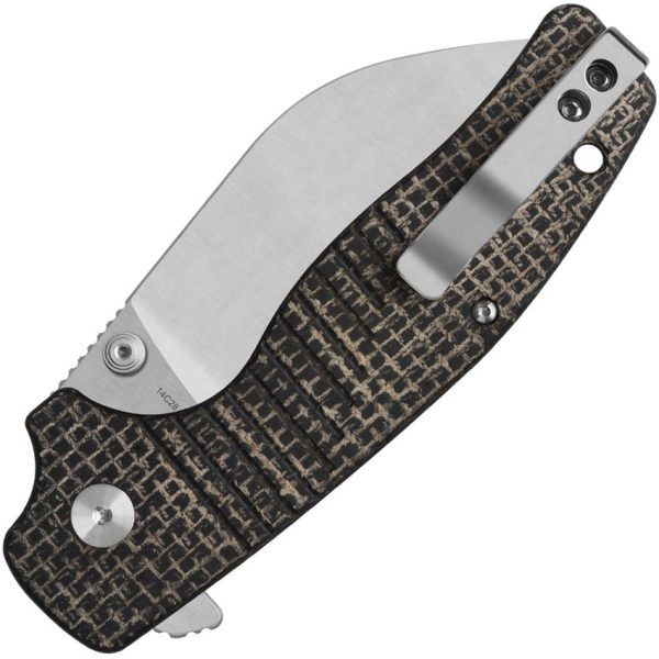 QSP Chefmaster Linerlock Folding Knife Brown Micarta 14C28N