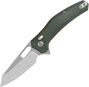 QS164B1.jpg QSP Emu Glyde Lock Green Micarta Folding Knife 14C28N