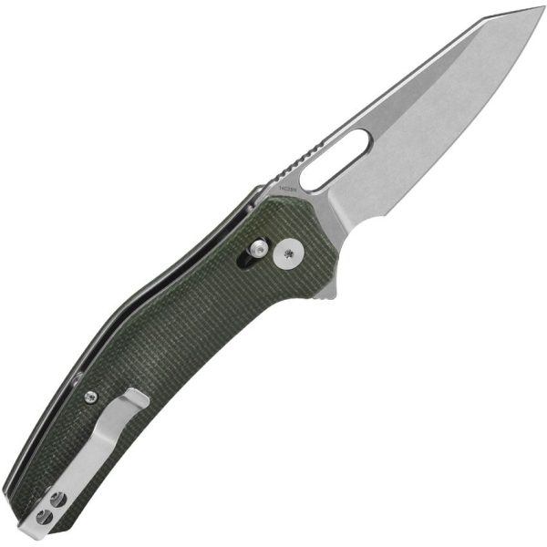 QSP Emu Glyde Lock Green Micarta Folding Knife 14C28N