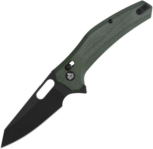 QS164B2.jpg QSP Emu Glyde Lock Folding Knife Green Micarta 14C28N
