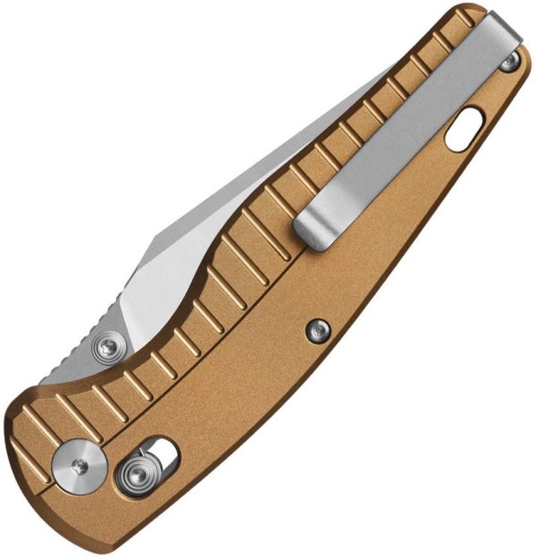 QSP Reptile Glyde Lock Folding Knife 14C28N Champagne Aluminum