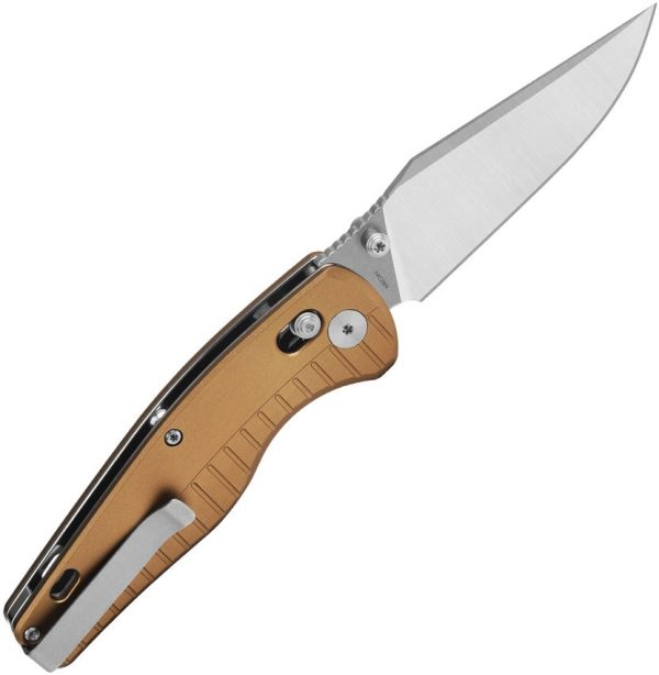 QSP Reptile Glyde Lock Folding Knife 14C28N Champagne Aluminum