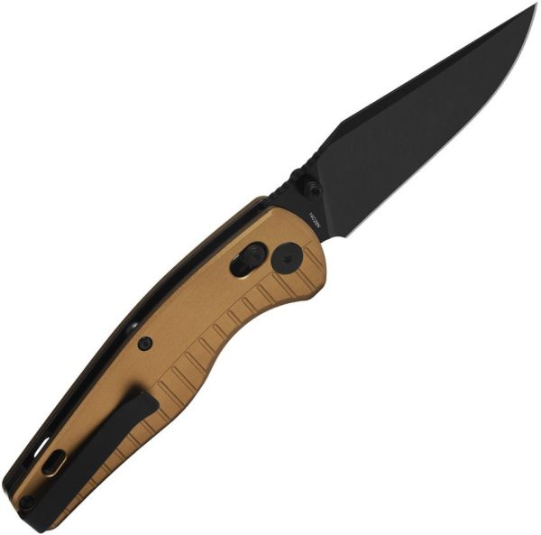 QSP Reptile Folding Knife 14C28N Champagne Aluminum EDC