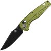 QSP Reptile Folding Knife 3.25" 14C28N Black OD Green
