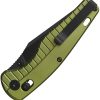 QSP Reptile Folding Knife 3.25" 14C28N Black OD Green