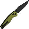 QSP Reptile Folding Knife 3.25" 14C28N Black OD Green