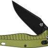 QSP Reptile Folding Knife 3.25" 14C28N Black OD Green