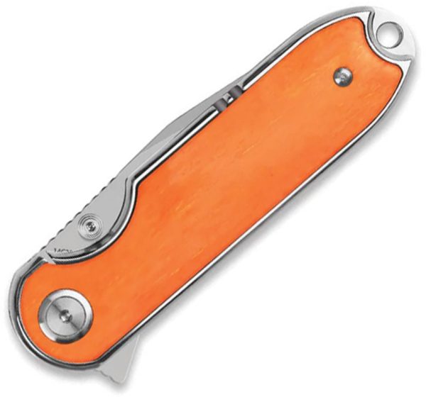 QSP Nebula Linerlock Folding Knife 3" 14C28N Orange Bone