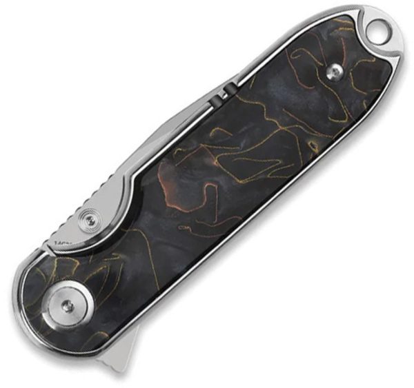 QSP Nebula Linerlock Folding Knife 14C28N Brass Copper
