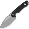 QSP Tiny TOT Fixed Blade Knife 3.5" 10Cr15CoMoV Black G10