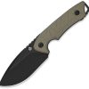 QSP Tiny TOT Fixed Blade Knife 3.5" 10Cr15CoMoV Sand G10