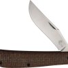 Queen Mountain Man Trapper Magnacut Folding Knife Brown Micarta