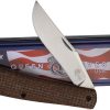 Queen Mountain Man Trapper Magnacut Folding Knife Brown Micarta