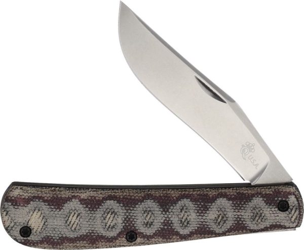 Queen Trapper Python Canvas Micarta Folding Knife MagnaCut