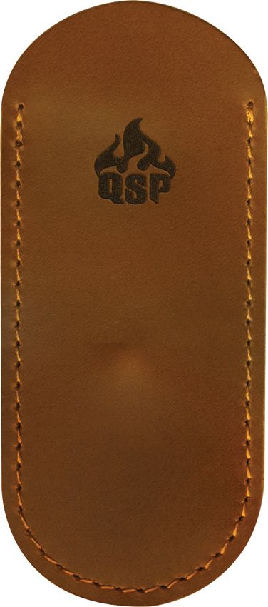 QSP Knife Leather Sheath Light Brown - Pocket Clip