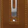 QSP Knife Leather Sheath Light Brown - Pocket Clip