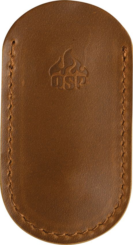 QSP Knife Leather Sheath Light Brown Compact
