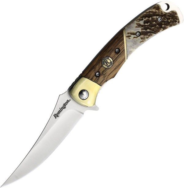 Remington Guide Linerlock Folding Knife 3" Stainless Blade Wood Handle