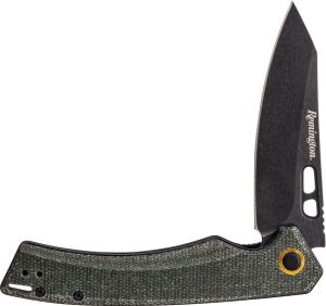 R15733.jpg Remington EDC Linerlock Coping Folding Knife Green Micarta