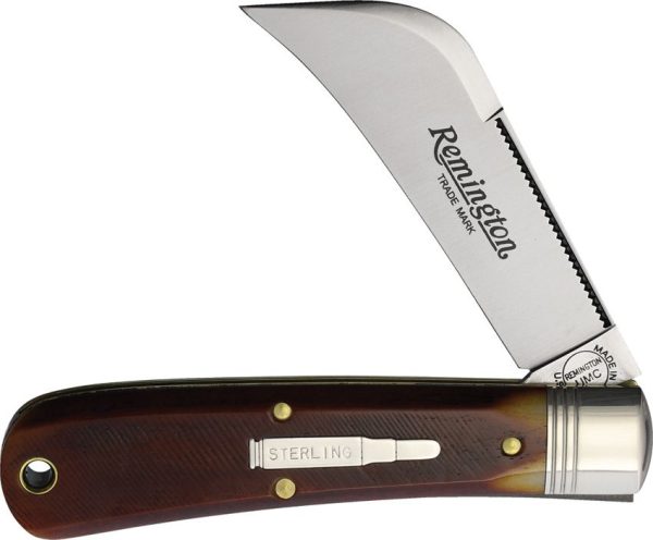 R693SB_add_01.jpg Remington Silver Bullet Hawkbill Folding Knife 1095HC Steel Bone