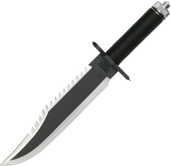 Rambo First Blood Part II Fixed Blade Survival Knife 10" Black