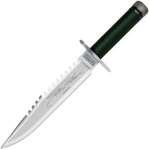 Rambo Mini First Blood Bowie Fixed Blade Knife OD Green Cord