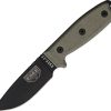 ESEE Model 3MIL Fixed Blade Knife 1095HC Steel Green Micarta
