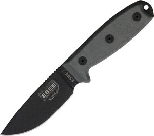 ESEE Model 3 Fixed Blade Knife 1095HC Steel Black Micarta