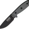 ESEE Model 3 Fixed Blade Knife 1095HC Steel Black Micarta