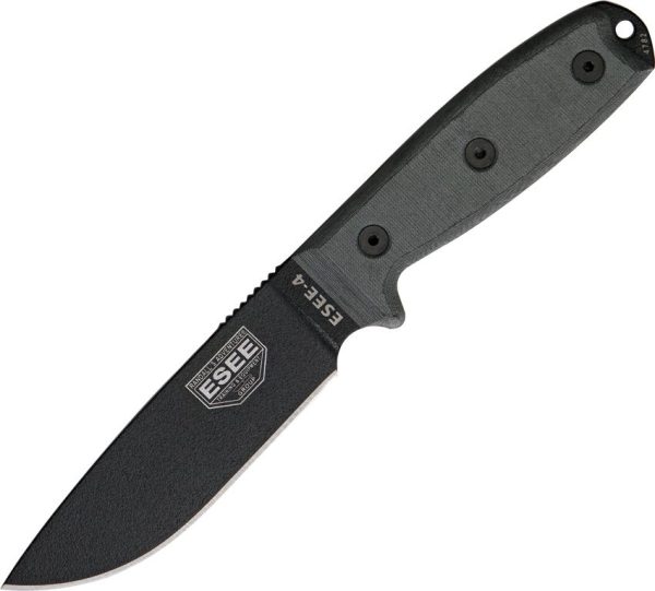 ESEE Model 4 Plain Edge Fixed Blade 1095HC Steel Knife