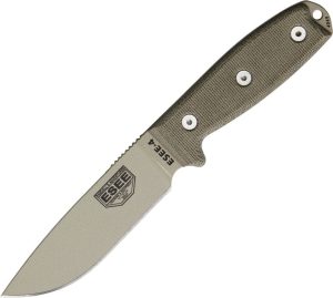 ESEE Model 4 Fixed Blade Knife 1095HC Desert Tan Plain Edge