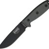 ESEE Model 4 Fixed Blade 4" 1095HC Steel Black Micarta