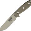 ESEE Model 4 Part Serrated Fixed Blade 1095HC Desert Tan