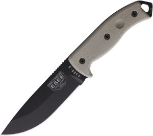 ESEE Model 5 Fixed Blade Knife 5.25" 1095HC Black Micarta