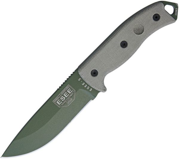 ESEE Model 5 Fixed Blade OD Green Micarta