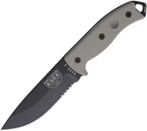 ESEE Model 5 Fixed Blade Knife 1095HC Steel OD Green Micarta