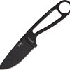 ESEE Izula Black Fixed Blade Knife 1095HC Steel Survival Kit
