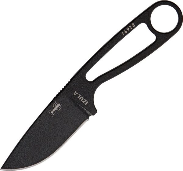 ESEE Izula Black Fixed Blade Knife 1095HC Steel Survival Kit