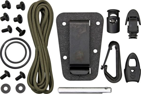 ESEE Izula Black Fixed Blade Knife 1095HC Steel Survival Kit