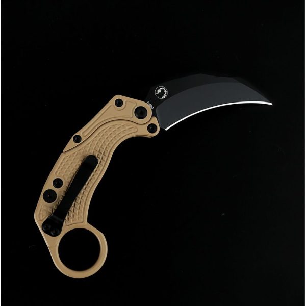 Reate EXO-K Button Lock Tan Karambit Folding Knife N690