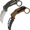 Reate EXO-K Button Lock Green N690 Folding Knife Hawkbill