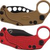 Reate EXO-K Red Black PVD Button Lock Folding Knife Hawkbill