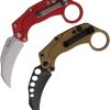 Reate EXO-K Red Button Lock Folding Knife N690 Hawkbill Blade