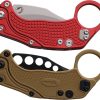 Reate EXO-K Red Button Lock Folding Knife N690 Hawkbill Blade