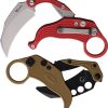 Reate EXO-K Red Button Lock Folding Knife N690 Hawkbill Blade