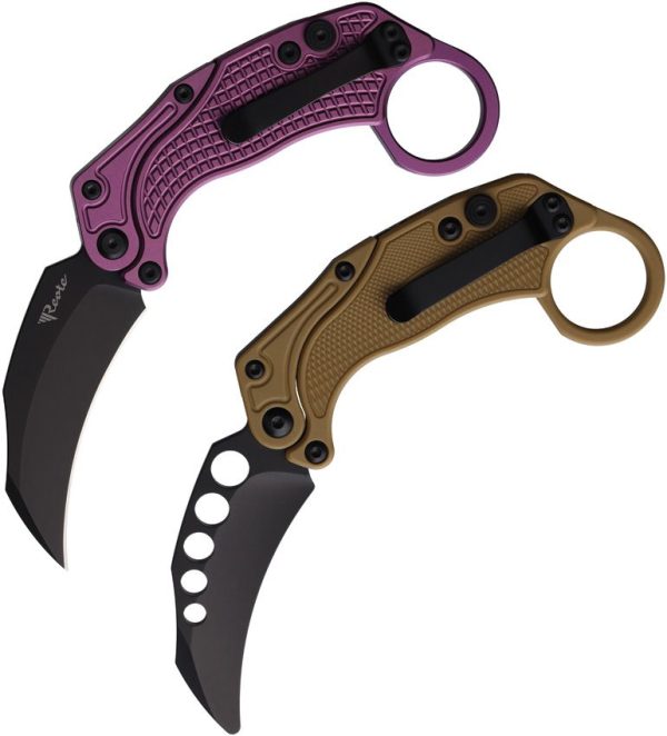 Reate EXO-K Purple Black PVD N690 Button Lock Folding Knife