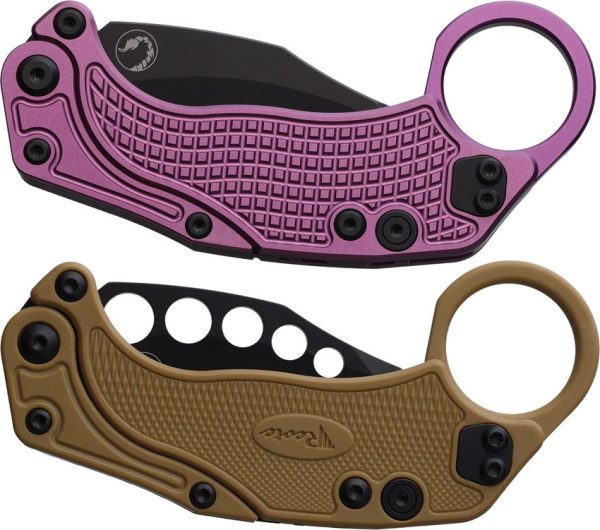 Reate EXO-K Purple Black PVD N690 Button Lock Folding Knife
